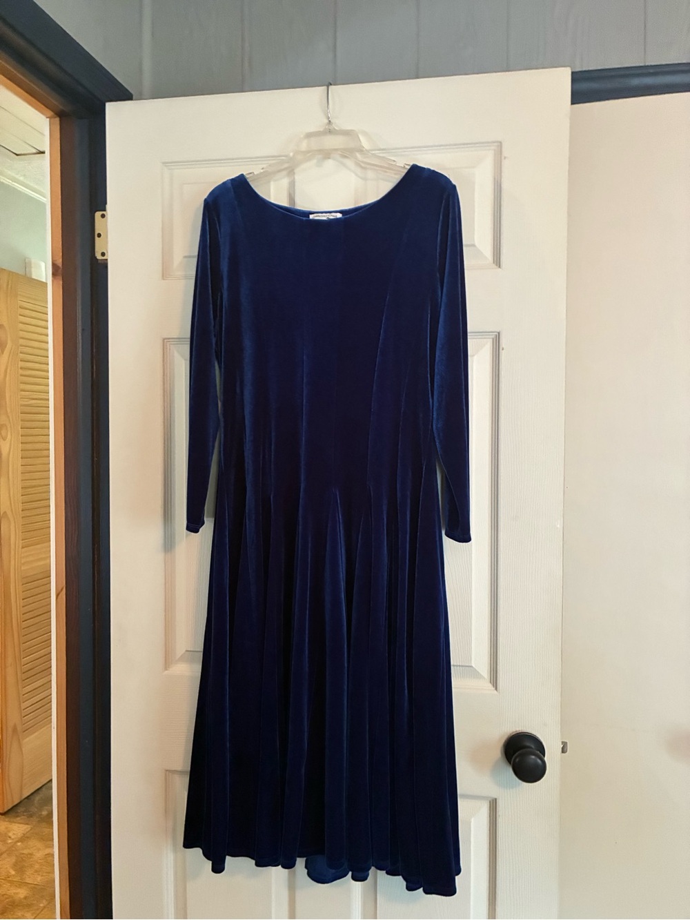 Coldwater Creek Deep Blue Velvet Maxi Dress